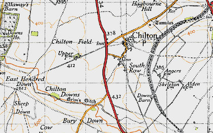 Old map of Bury Down in 1947
