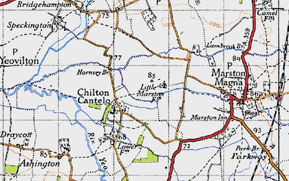 Old map of Chilton Cantelo in 1945