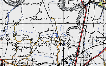 Old map of Chilton Trinity in 1946