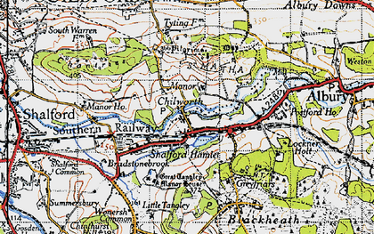 Old map of Chilworth in 1940