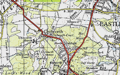 Old map of Chilworth in 1945
