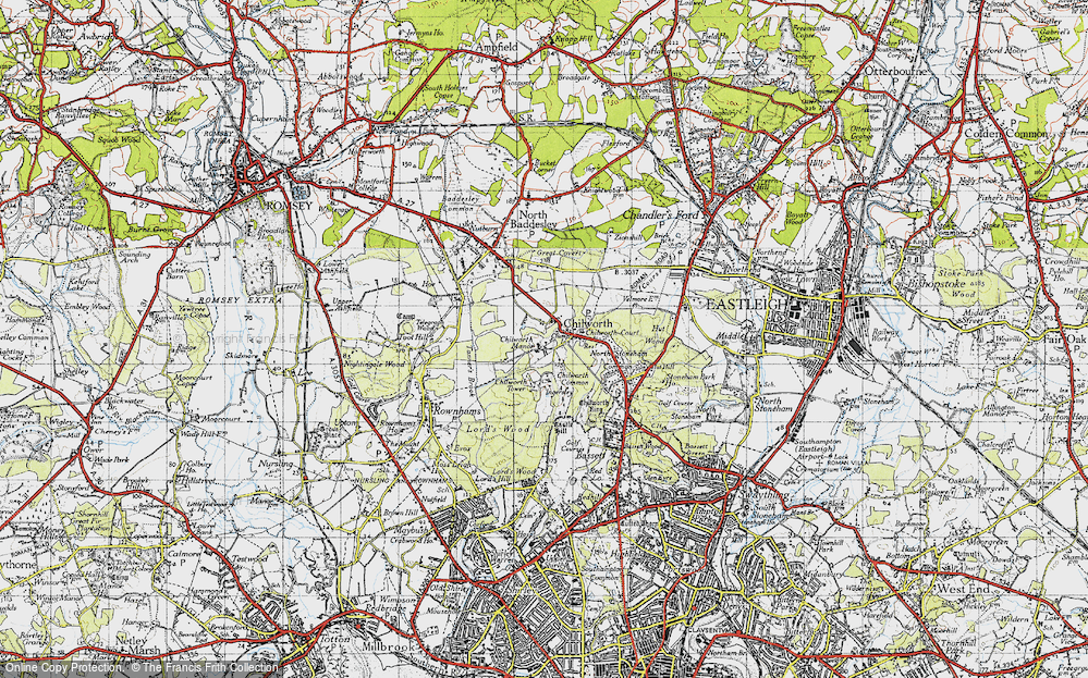 Old Map of Chilworth Old Village, 1945 in 1945