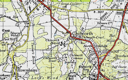 Old map of Chilworth Old Village in 1945