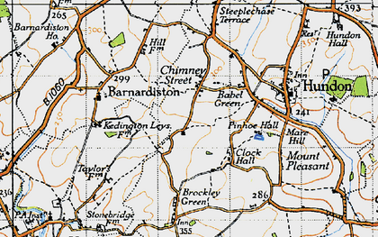 Old map of Chimney Street in 1946