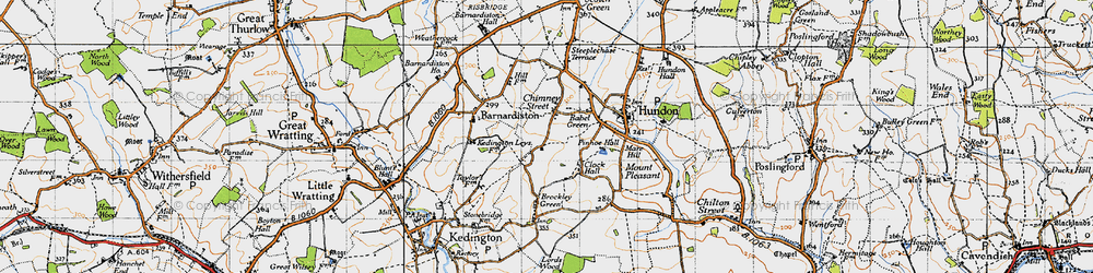 Old map of Chimney Street in 1946