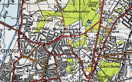 Old map of Chingford in 1946