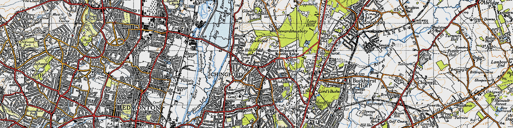 Old map of Chingford Green in 1946