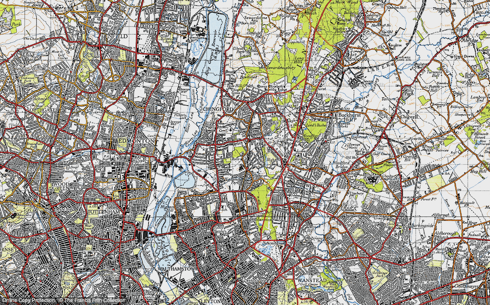Old Map of Chingford Hatch, 1946 in 1946