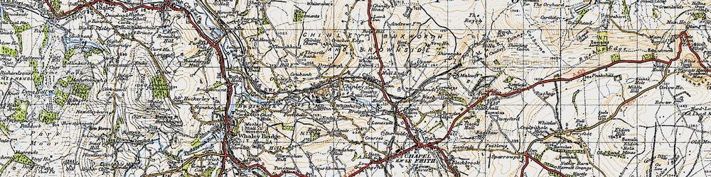 Old map of Chinley in 1947