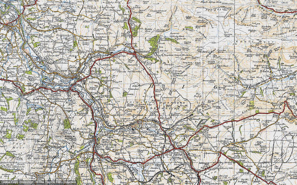 Old Map of Chinley Head, 1947 in 1947