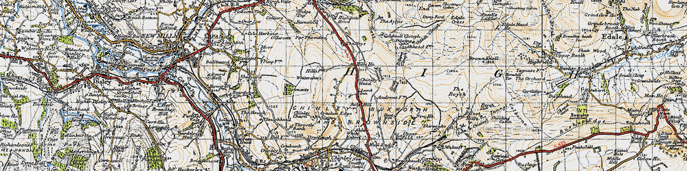 Old map of Chinley Head in 1947