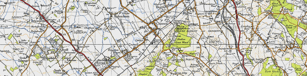 Old map of Bledlow Cross in 1947