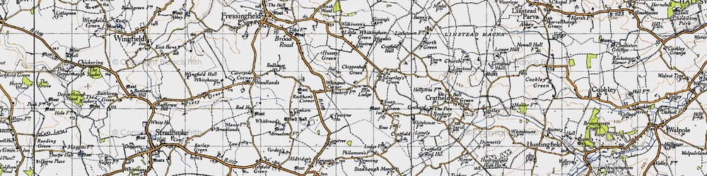 Old map of Chippenhall Green in 1946