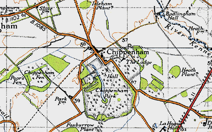 Old map of Chippenham in 1946