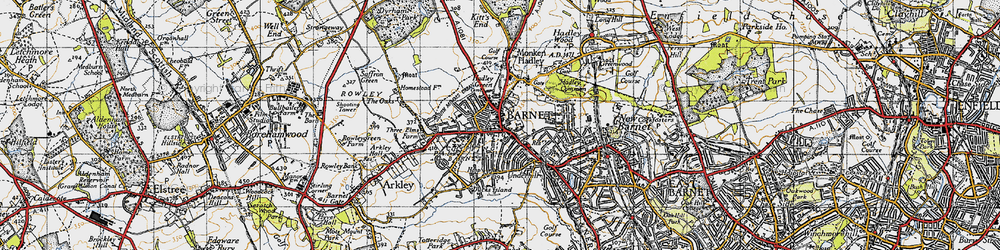 Old map of Chipping Barnet in 1946