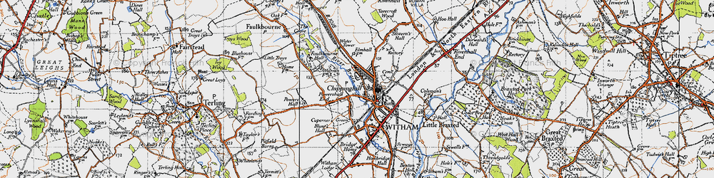 Old map of Chipping Hill in 1945