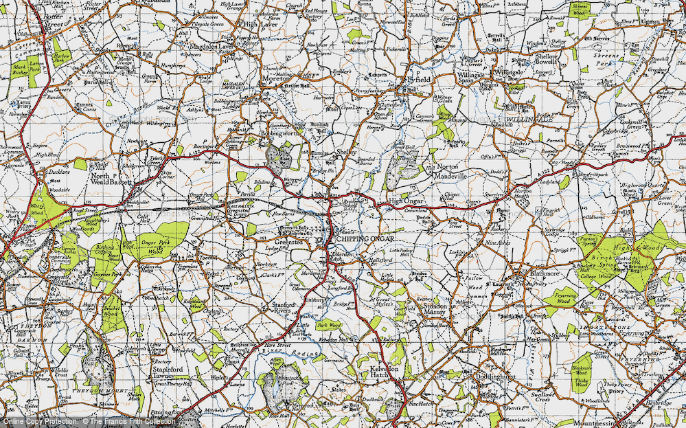 Old Map of Chipping Ongar, 1946 in 1946