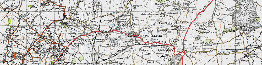 Old map of Chipping Sodbury in 1946