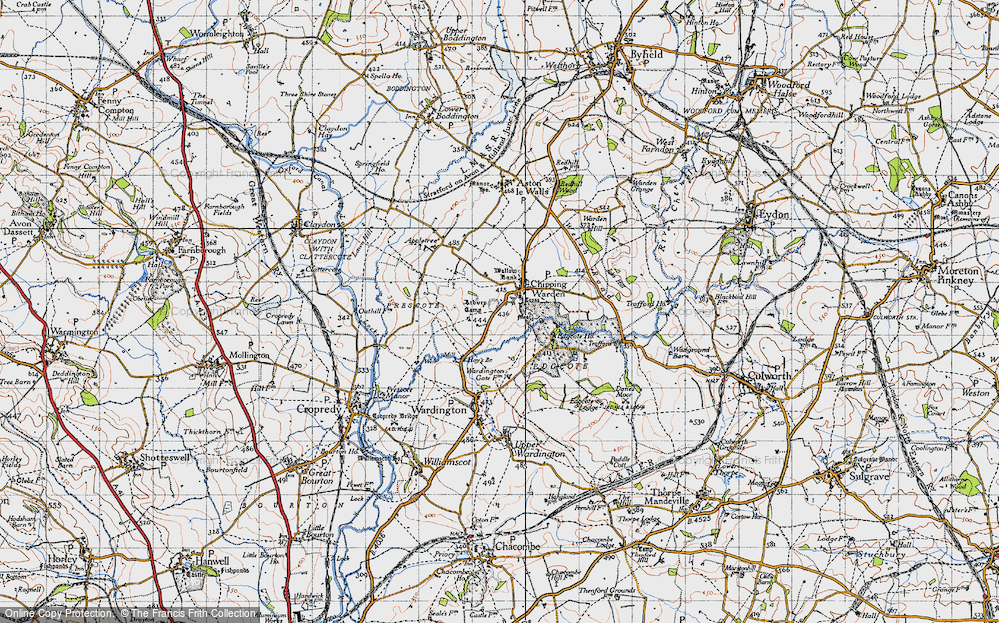 Old Map of Historic Map covering Arbury Banks in 1946