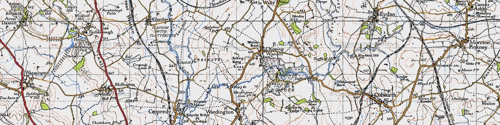 Old map of Chipping Warden in 1946