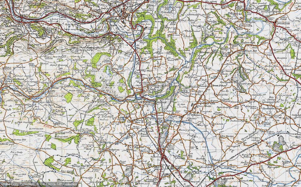 Old Map of Chirk, 1947 in 1947