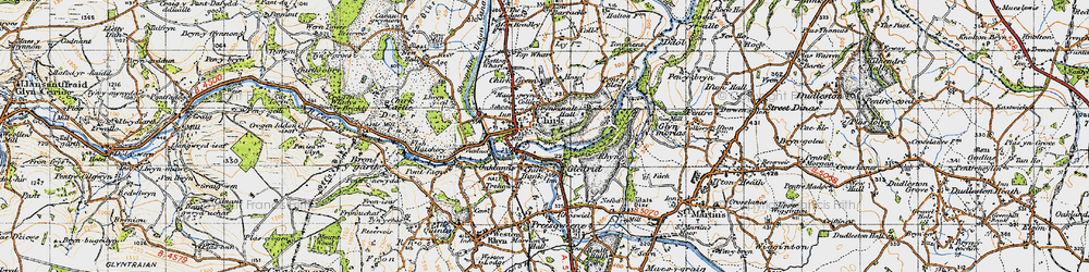 Old map of Chirk in 1947