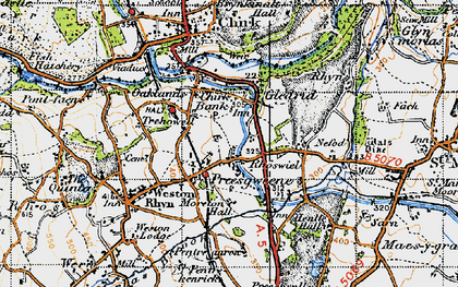 Old map of Chirk Bank in 1947