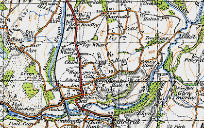 Old map of Chirk Green in 1947