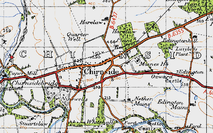 Old map of Chirnside in 1947