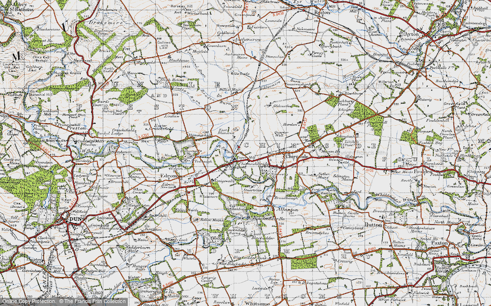 Old Map of Chirnsidebridge, 1947 in 1947