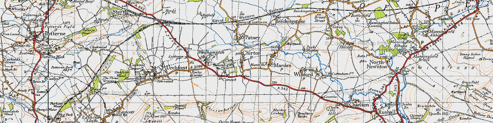 Old map of Chirton in 1940