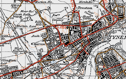 Old map of Chirton in 1947