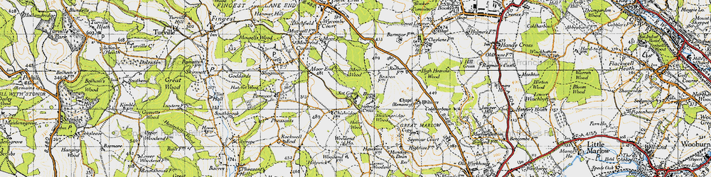 Old map of Chisbridge Cross in 1947