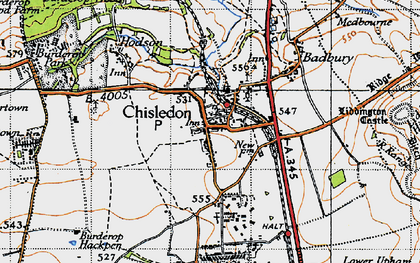 Old map of Chiseldon in 1947
