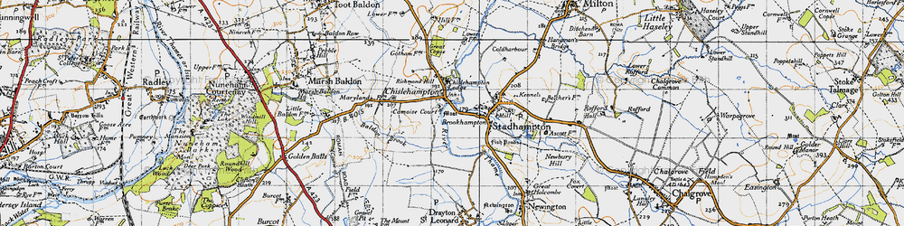 Old map of Chiselhampton in 1947