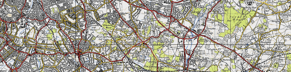 Old map of Chislehurst in 1946