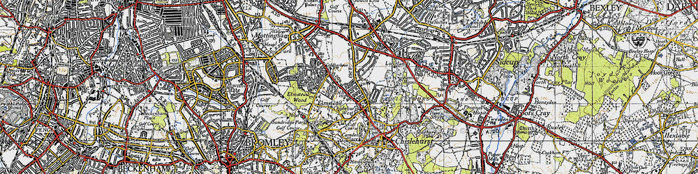 Old map of Chislehurst West in 1946