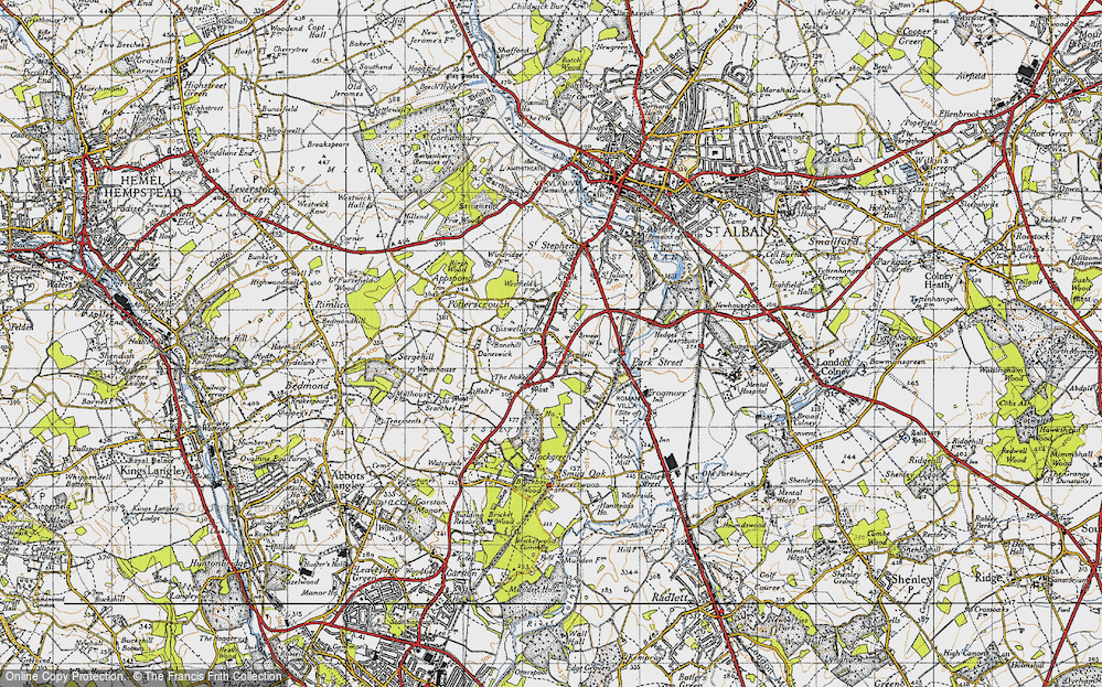 Old Map of Historic Map covering Bone Hill in 1946