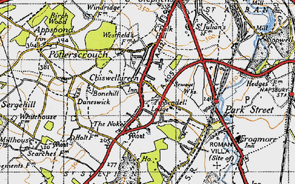 Old map of Chiswell Green in 1946