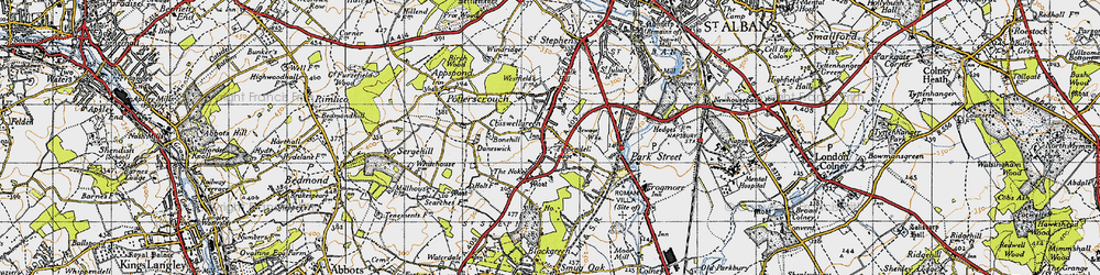 Old map of Chiswell Green in 1946
