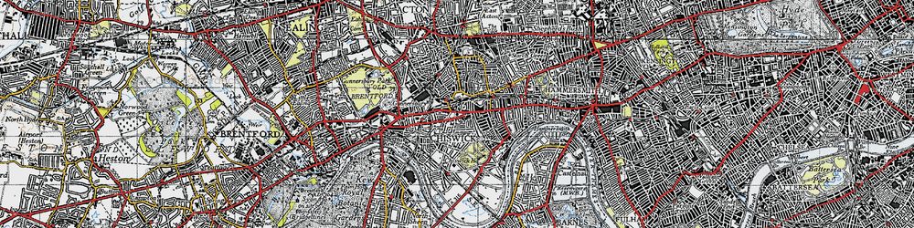 Old map of Chiswick in 1945