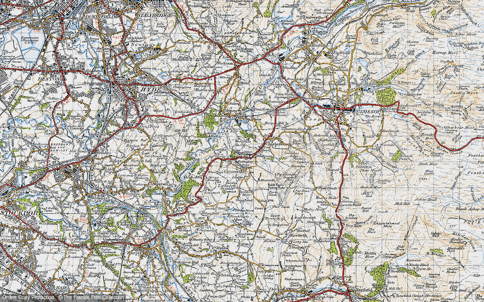 Old Map of Chisworth, 1947 in 1947