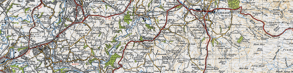 Old map of Chisworth in 1947