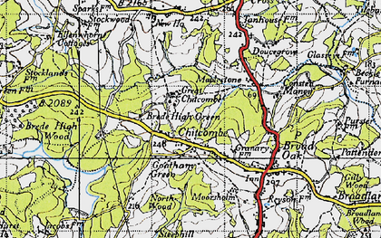 Old map of Brede High Wood in 1940