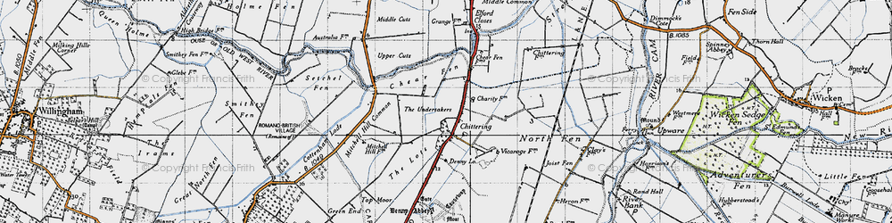 Old map of Chittering in 1946