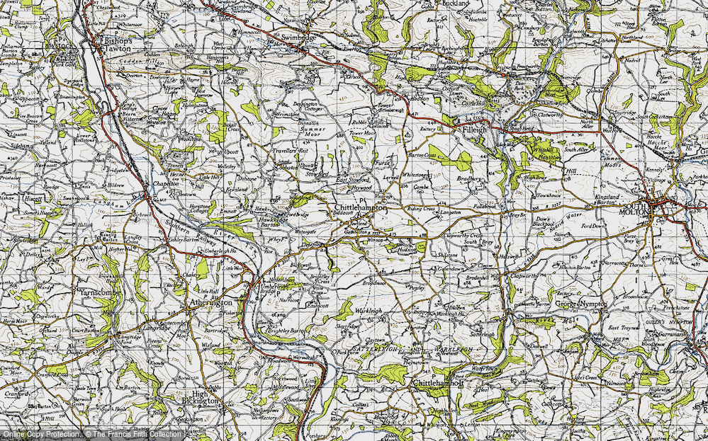 Old Map of Chittlehampton, 1946 in 1946