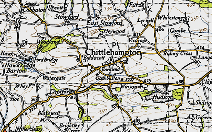 Old map of Chittlehampton in 1946