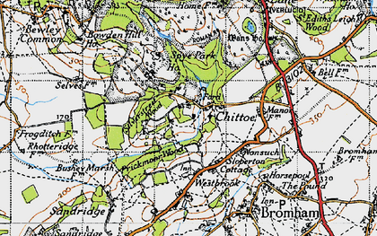Old map of Chittoe in 1940