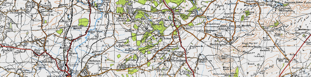 Old map of Chittoe in 1940