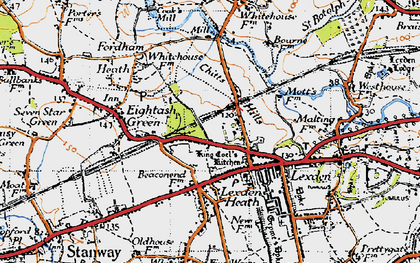 Old map of Chitts Hills in 1945